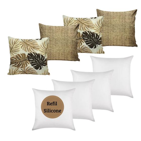 Imagem de Almofadas Decorativas Com Refil de Silicone Para Sofá 08 Unidades