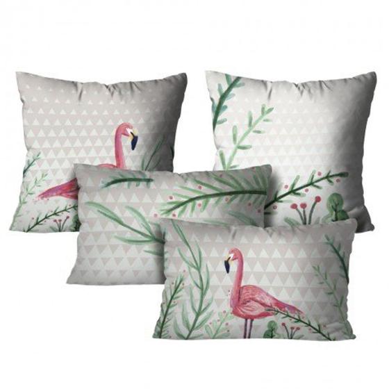 Imagem de Almofadas - Kit com 4 almofadas - Estampa Flamingo