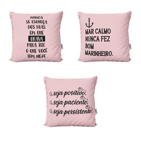 Imagem de Almofadas Personalizadas Rosa com Frases Nunca se Esqueça Para Sofá 40x40 - Novadecora