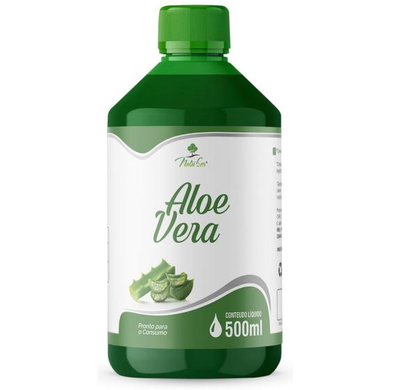 Aloe Vera Pura Extrato Líquido Legítima 100 Babosa 500ml Chá Suco Bebida -