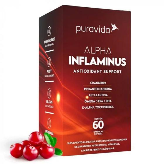 Alpha Inflaminus Astaxantina + Omega 3 Epa/dha (60 caps) - Pura Vida Menor preço em Alpha Inflaminus Astaxantina + Omega 3 Epa/dha (60 caps) - Pura Vida