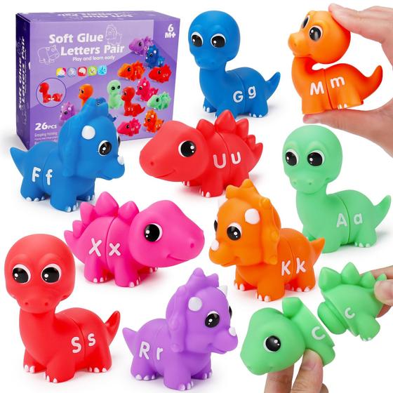 Imagem de Alphabet Matching Dinosaur Toys Tsomtto com 26 unidades por 2 a 5 anos