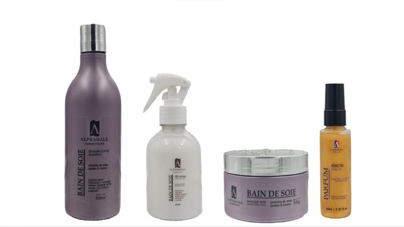 Imagem de AlphaHall Bain de Soie Shampoo e Máscara e BB Cream e Sérum Ouro