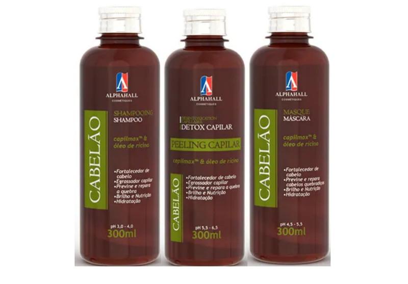 Imagem de AlphaHall Cabelão Shampoo 300 ml e Detox Peeling 300 ml e Máscara 300 ml