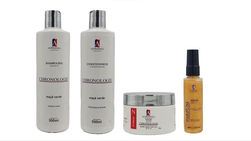 Imagem de AlphaHall Chronologie Shampoo e Condicionador e Nutrição Máscara e Sérum Antienvelhecimento