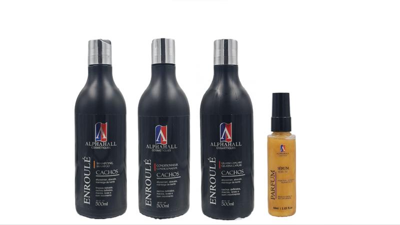 Imagem de AlphaHall Enroulé Cachos Shampoo e Condicionador e Gelatina e Sérum Ouro