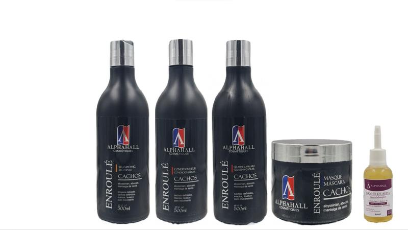 Imagem de AlphaHall Enroulé Cachos Shampoo e Condicionador e Máscara e Gelatina e Óleo de Macadâmia