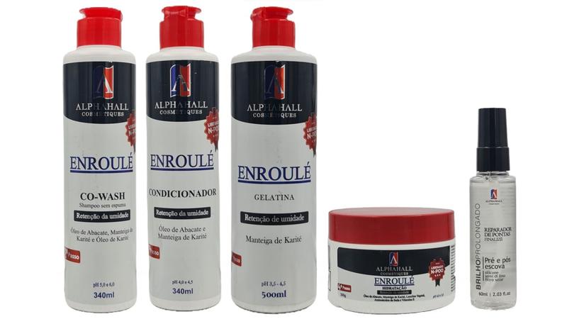 Imagem de Alphahall Enroulé Liberado Co Wash e Condicionador e Máscara e Gelatina e Sérum Brilho Prolongado