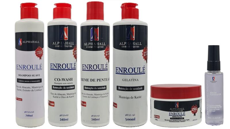 Imagem de Alphahall Enroulé Liberado Shampoo e Co Wash e Másc e Gelat e Creme Pentear e Sérum Antienvelhecimen