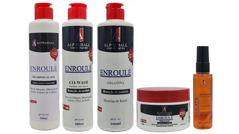 Imagem de Alphahall Enroulé Liberado Shampoo e Co Wash e Máscara e Gelatina e Sérum Volátil