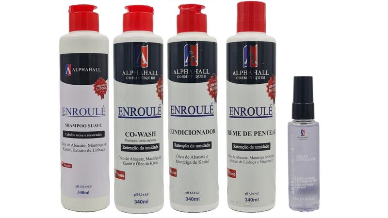 Imagem de Alphahall Enroulé Liberado Shampoo e Cond e Co Wash e Creme Pentear e Sérum Antienvelhecimento