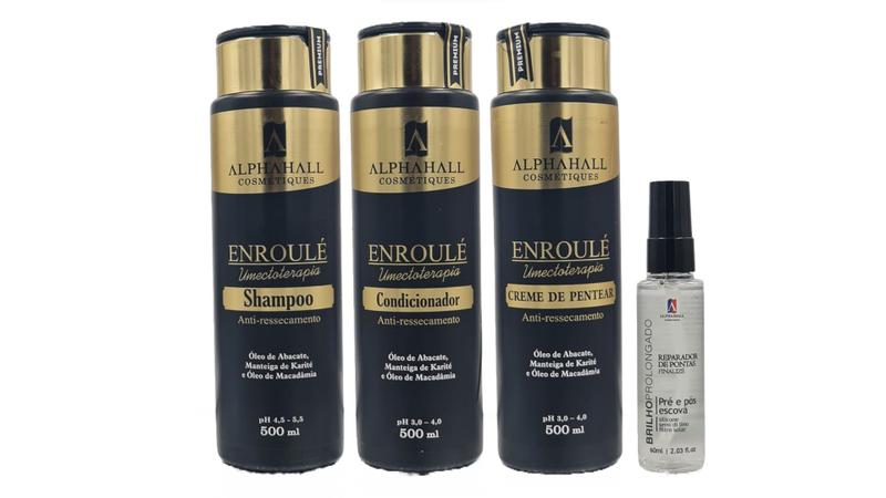 Imagem de AlphaHall Enroulé Umectoterapia Shampoo e Condicionador e Creme de Pentear e Sérum Brilho Prolongado