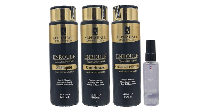Imagem de AlphaHall Enroulé Umectoterapia Shampoo e Condicionador e Creme Pentear e Sérum Antienvelhecimento