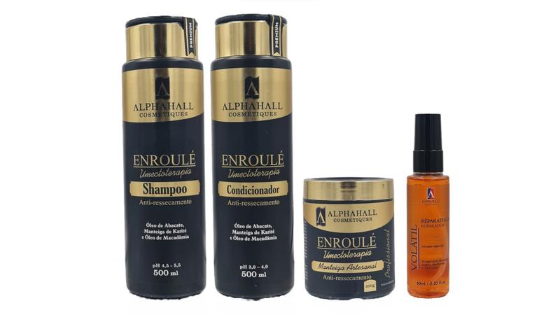 Imagem de AlphaHall Enroulé Umectoterapia Shampoo e Condicionador e Manteiga Artesanal e Sérum Volátil