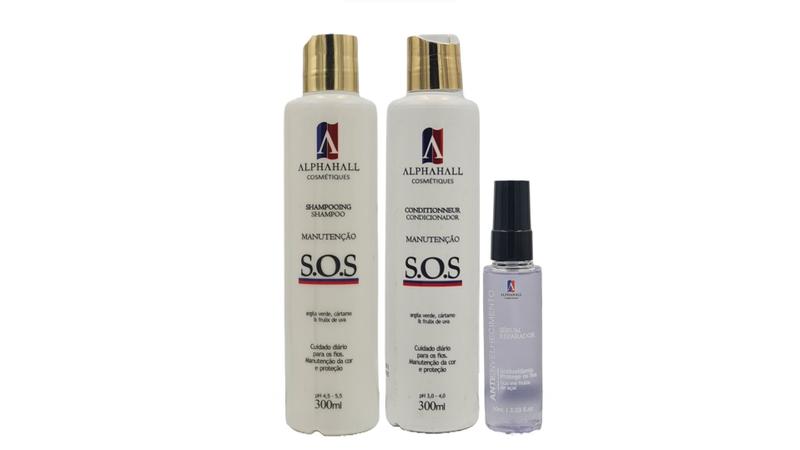 Imagem de AlphaHall S.O.S Shampoo e Condicionador e Sérum Antienvelhecimento