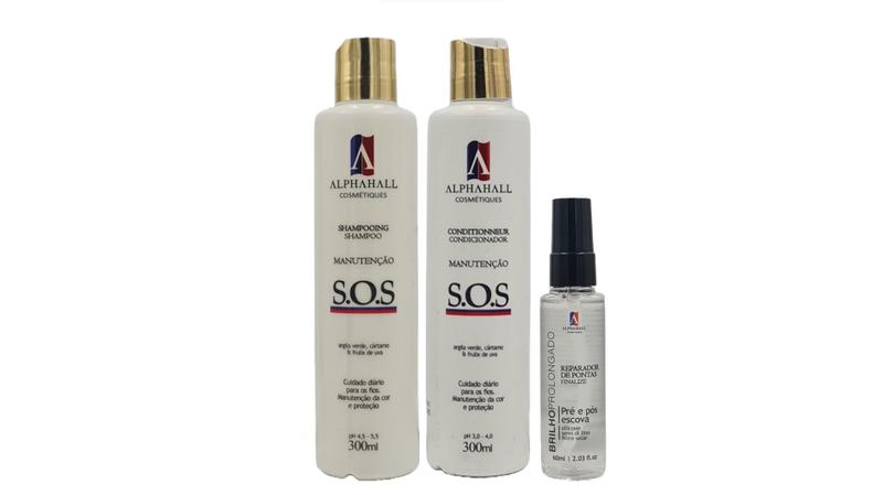 Imagem de AlphaHall S.O.S Shampoo e Condicionador e Sérum Brilho Prolongado