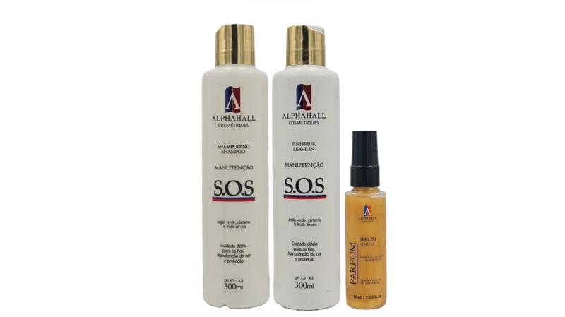 Imagem de AlphaHall S.O.S Shampoo e Leave-in e Sérum Ouro