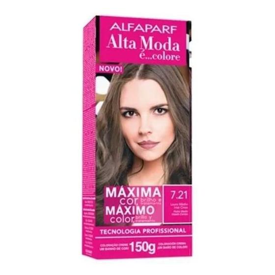 Imagem de Alta Moda Coloração 7.21 Louro Medio Irisé Cinza 150G