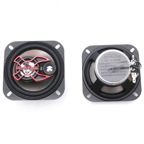 Imagem de Alto Falante 4 Polegadas Bravox Triaxial 30 Watts RMS - B3x 40 X (kit)