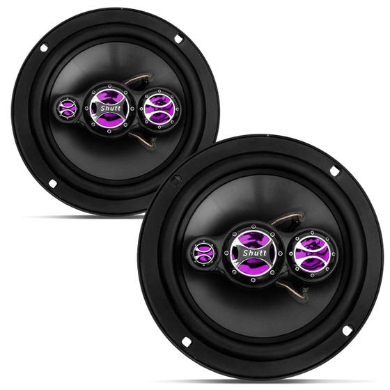 Imagem de Alto Falante 6 Polegadas 200W RMS 4 Ohms Shutt SH.601 Quadriaxial Bobina Simples Preto e Roxo Par