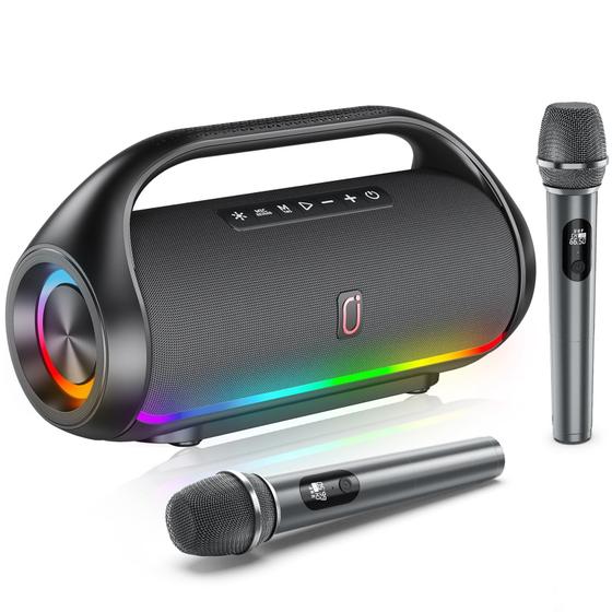 Imagem de Alto-falante Bluetooth Portátil HWWR com Sistema de PA e 2 Microfones