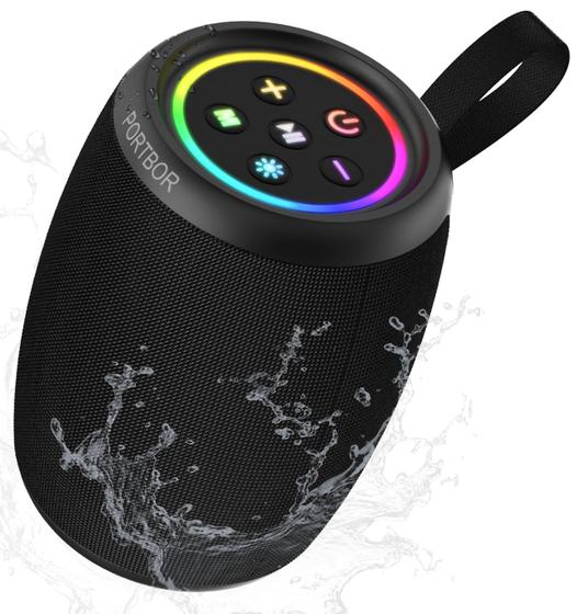 Imagem de Alto-falante Bluetooth PORTBOR portátil sem fio com LED colorido