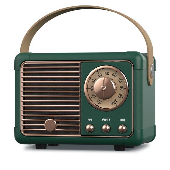 Imagem de Alto-falante Bluetooth PRUNUS J-999 Retro Vintage Green