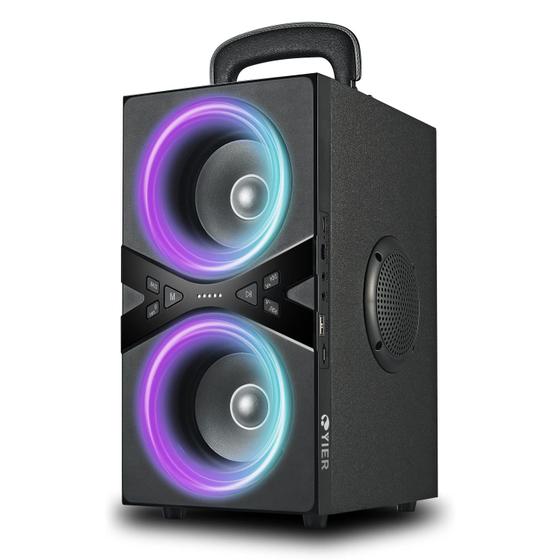 Imagem de Alto-falante Bluetooth YIER Wireless TWS 80W com Luzes - 100dB