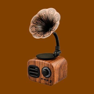 Imagem de Alto-falante sem fio Wokex Retro Wooden Portátil Mini Bluetooth