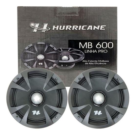 Imagem de Alto Falante Woofer Midbass 6 Polegadas Hurricane Linha Pro MB600-4 4 Ohms Bobina Simples 500W Rms