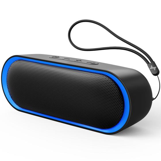 Imagem de Alto-Falantes Bluetooth LENRUE Portátil à Prova D'Água - TWS 24h - Preto