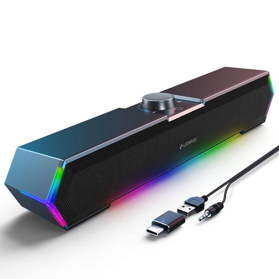 Imagem de Alto-falantes de Computador LENRUE G11 com Touch Lights - Alimentados por USB/USB-C