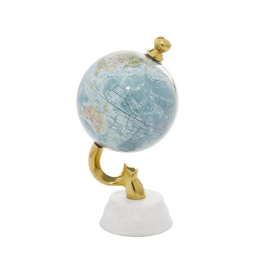 Imagem de Alumínio Globe Deco 79 com base de mármore 12,7 x 12,7 x 25,4 cm