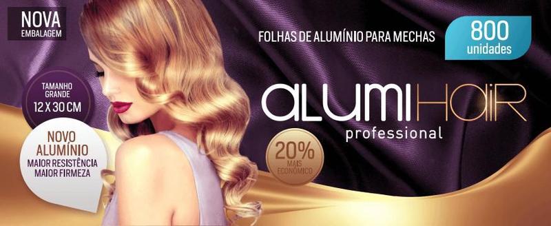 Imagem de Alumínio Para Mechas ALUMIHAIR 12cm X 30cm Caixa com 800 Folhas
