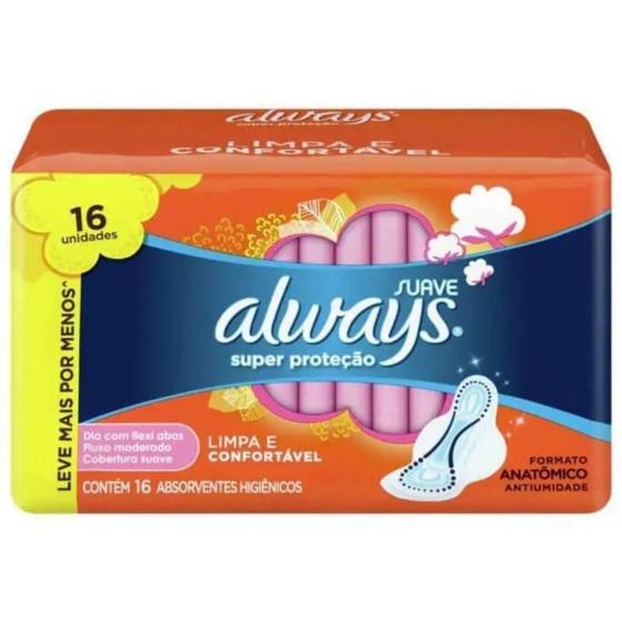 Imagem de Always Absorvente Super Proteção Suave Com Abas C/16 Unid