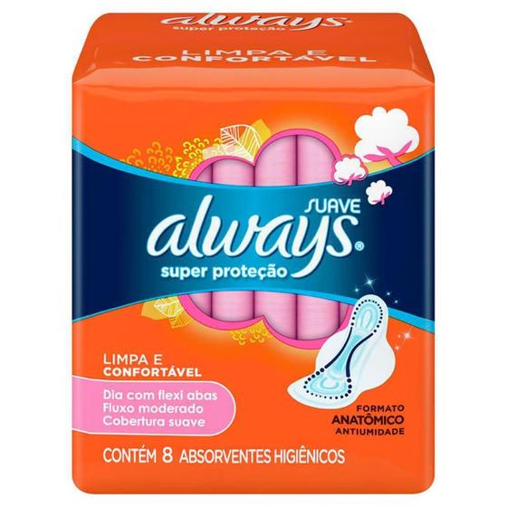 Imagem de Always absorvente super proteção suave com abas de 8 unidades