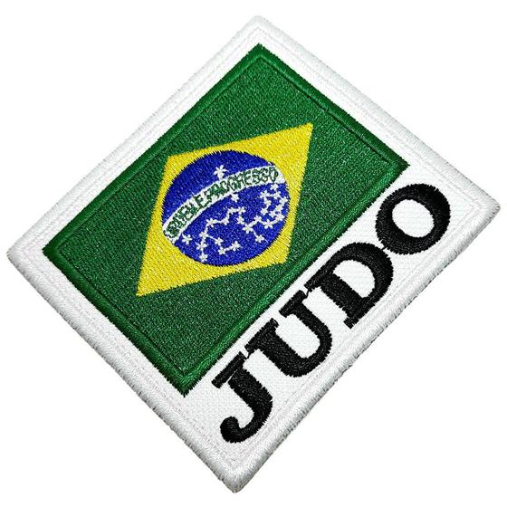 Imagem de AM0234T 01 Judô Bandeira Brasil Patch Bordado Termo Adesivo