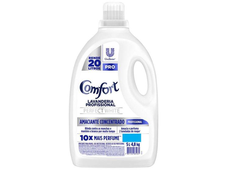 Amaciante Comfort Lavanderia Perfect White - Concentrado Profissional 5L Menor preço em Amaciante Comfort Lavanderia Perfect White - Concentrado Profissional 5L