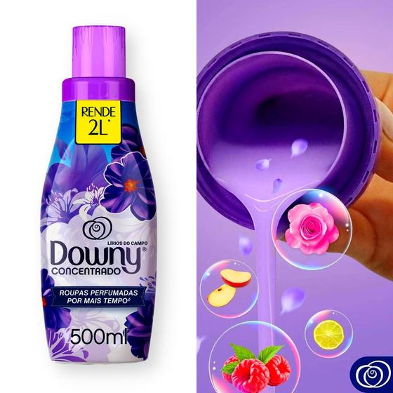 Imagem de Amaciante de Roupas Concentrado Líquido Lírios do Campo Downy  - 500ml - Unidade