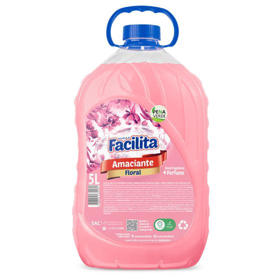 Imagem de Amaciante Floral de Roupas Facilita 5 Litros Audax   - Perfume e Maciez Biodegradável Para Todo Tipo de Tecido