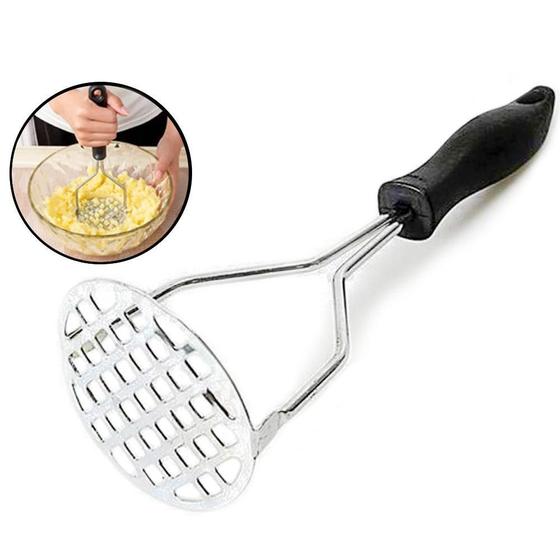 Imagem de Amassador Batata Legumes Feijão Aço Inox Cabo Reforçado 22Cm