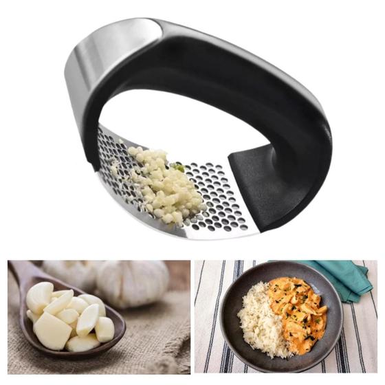 Imagem de Amassador de Alho de Aço Inoxidável com Cabo Ergonômico