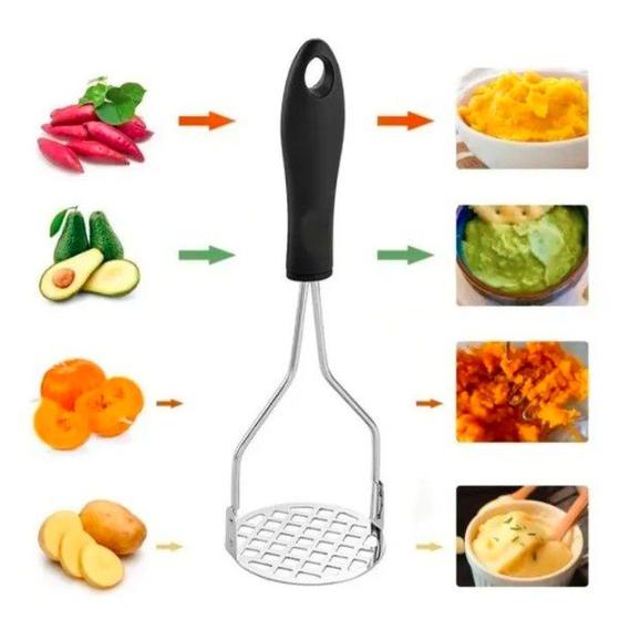 Imagem de Amassador De Batatas e Legumes Inox Cabo Plastico Multiuso