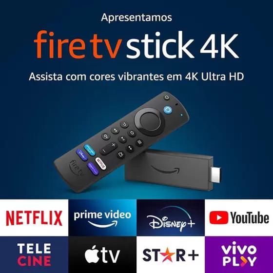 Imagem de Amazon Fire TV Stick 4K  com Controle Remoto p/ Voz com Alexa