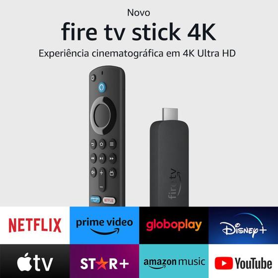 Imagem de Amazon Fire TV Stick 4K Gen 3 com Controle Remoto por Voz com Alexa - Amazon