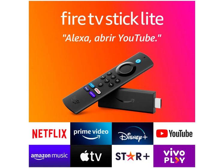 Amazon Fire TV Stick lite 2 geração, com Controle Remoto por Voz com