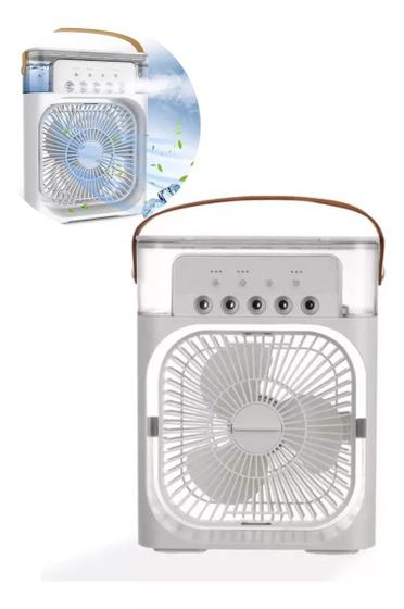 Imagem de Ambiente Agradável em Silêncio: Ventilador Silencioso Portátil com Umidificador de Ar e LED.