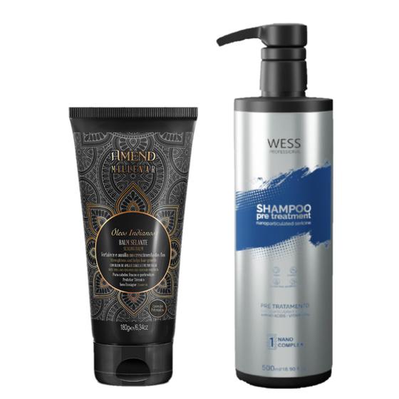 Imagem de Amend Balm Óleos Indianos 180g + Wess Nano Passo 1 - 500ml