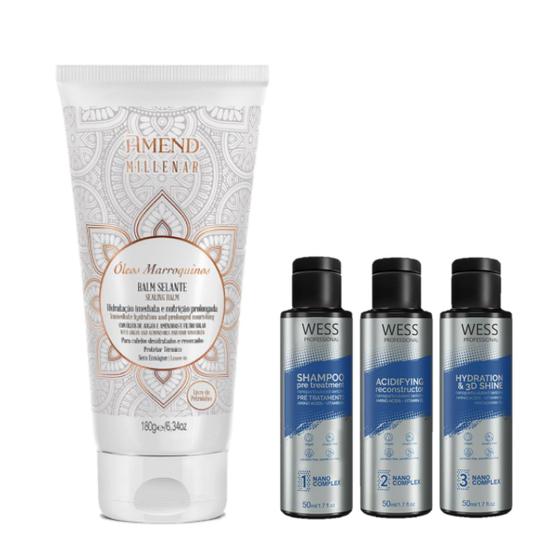 Imagem de Amend Balm Óleos Marroquinos 180g +Wess Kit NanoSelagem 50ml