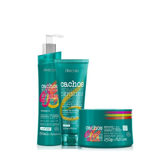Imagem de Amend Cachos Sh 250ml + Masc 250ml + Leave-in Ondulado 250ml